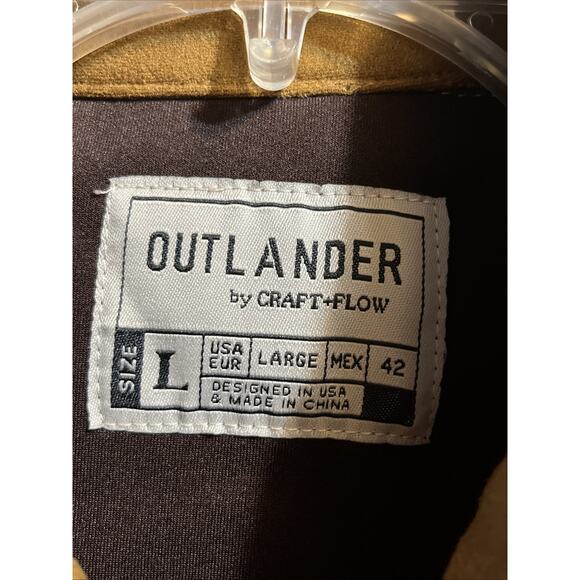 Outlander Craft & Flow Men’s Large Brown Full Zip Polyester Jacket Suede Feel - Picture 3 of 11